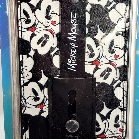 Disney Licensed Mickey Mouse Black Universal Phone Wallet Grip Kickstand NEW NWT - Picture 2 of 4